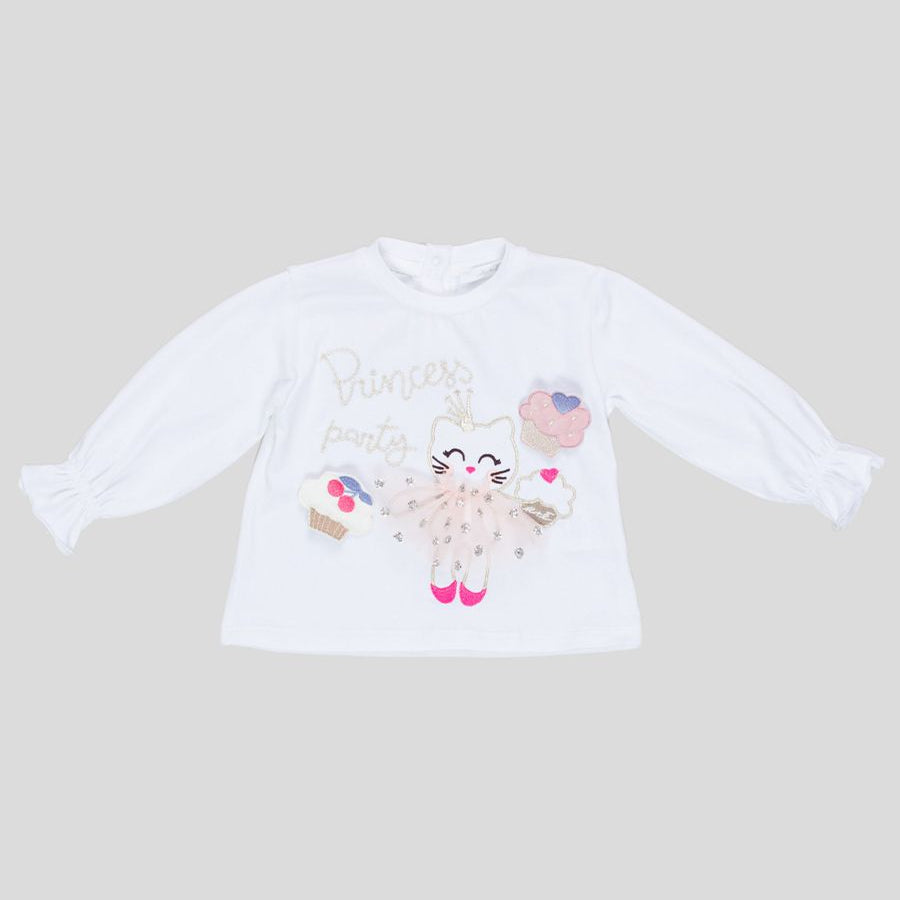 U+e U+e T-shirt with embroidery and applications