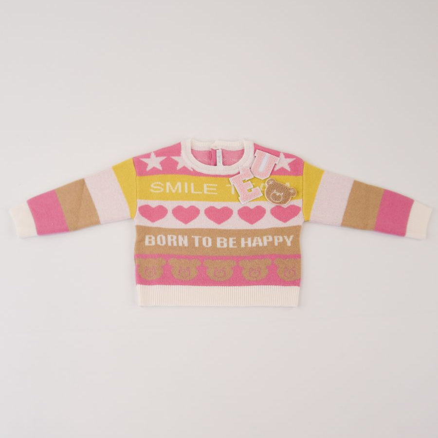 U+e U+e Jacquard Crew Neck Sweater