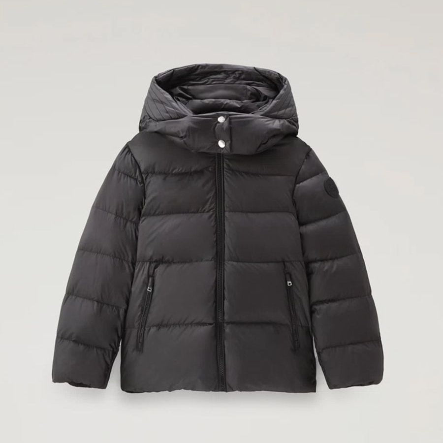 Woolrich Solid Color Microfiber Down Jacket