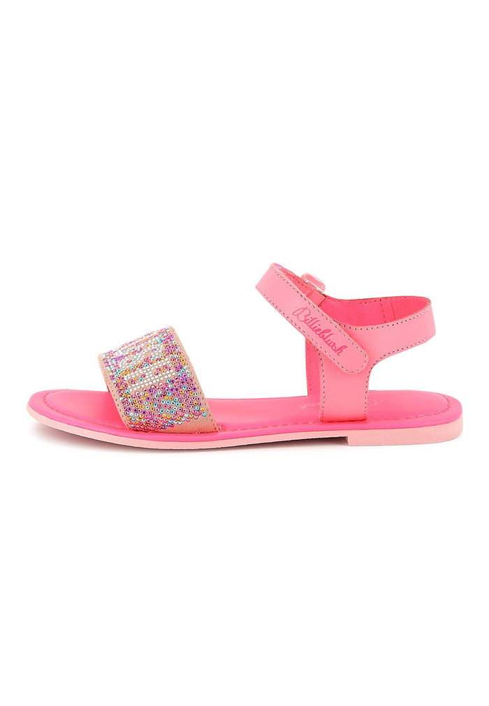 Billieblush Sandali in Pelle Pregiata Arricchita da Strass