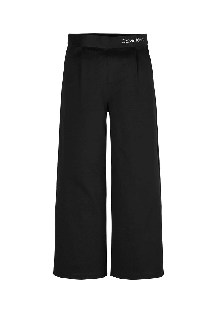 Calvin klein kids Pantalone Nero Tinta Unita Wide Leg Ragazza