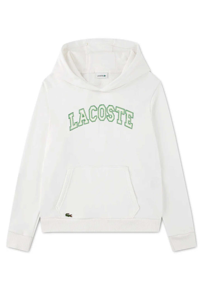 Lacoste Felpa Bianca con Cappuccio