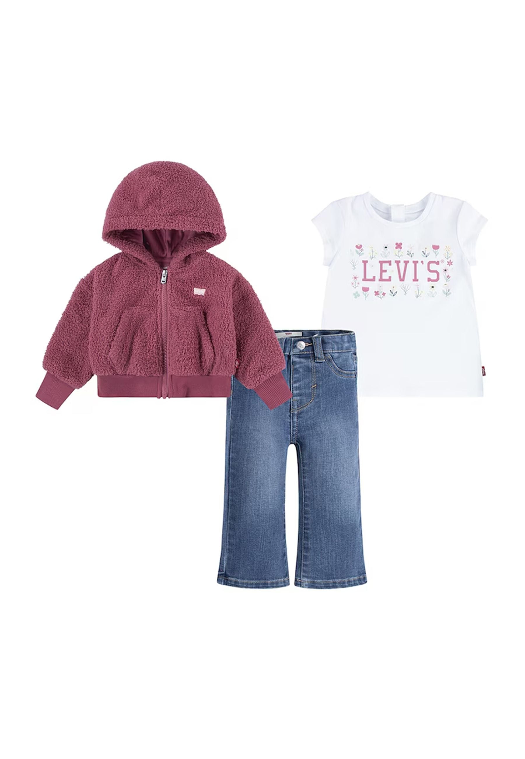Pink Felpe Levis Bambina Levis Completo Sportivo Felpa Zip E