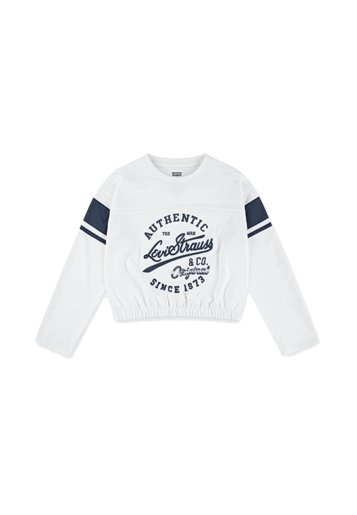 Levis T-shirt con Elastico Per Bambini Bianca Blu
