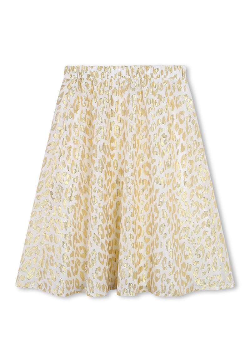 Gold patterned long skirt