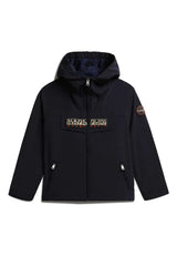 Giubbino Leggero  full zip con Cappuccio e Patta Logo