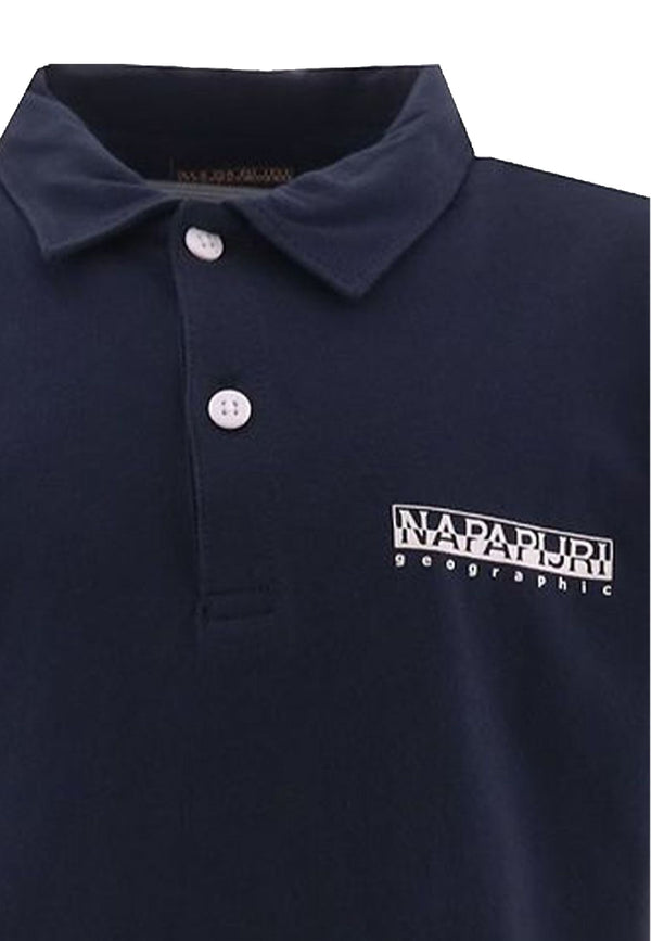 Jersey polo with logo print