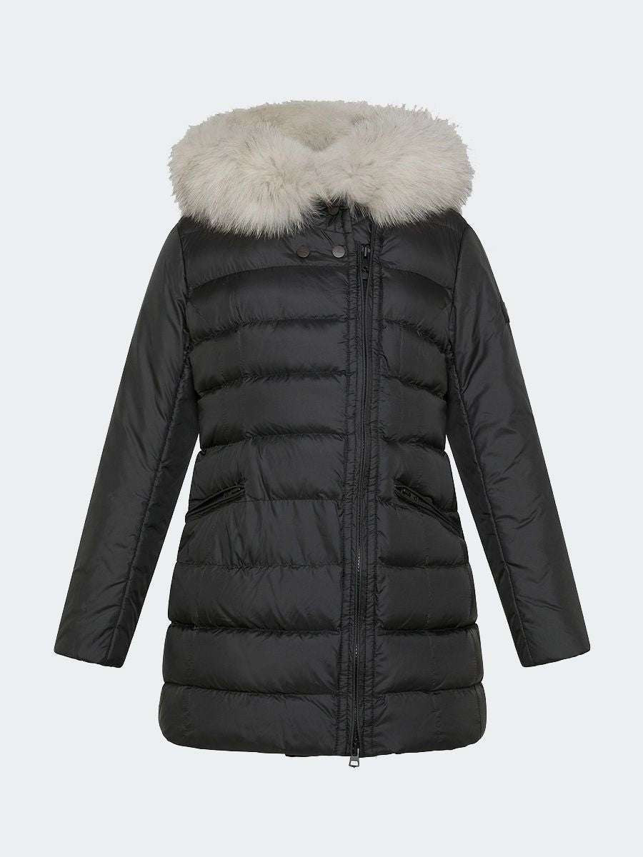 Piumino Nero Piumino Pelliccia Bambina Peuterey Piumino Seriola