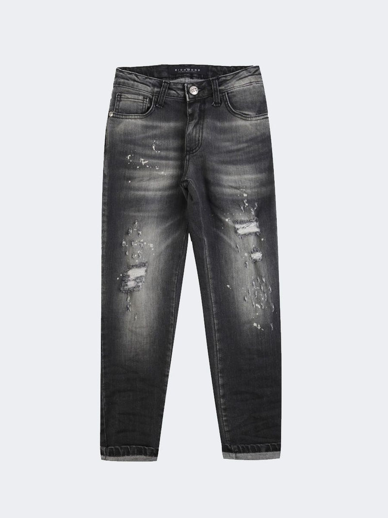 Jeans  lavaggio grigio con strappi