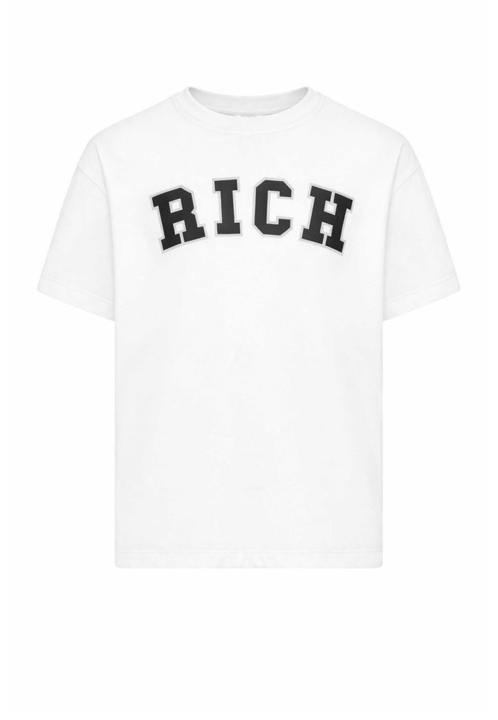 T-shirt girocollo Bianco con logo RICH