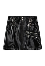 Short faux leather skirt