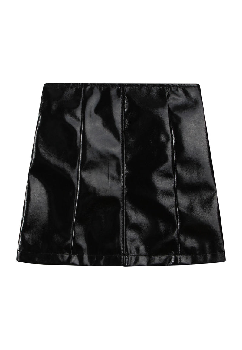 Short faux leather skirt