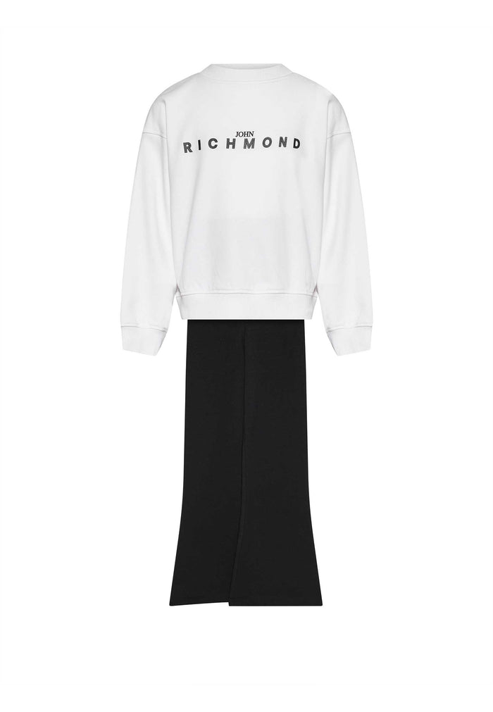 Felpa e Leggins Bambina bianco nero