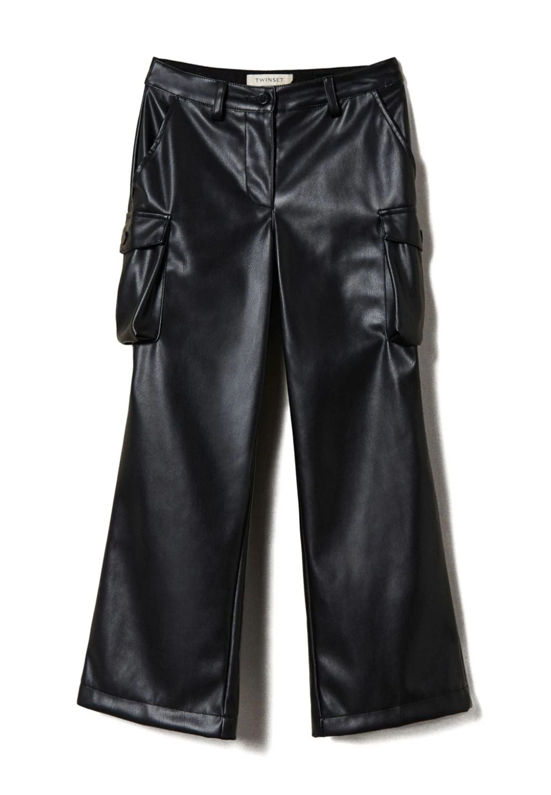 Black Twin Set Pantaloni Ecopelle Twin Set Pantaloni Neri Bambina