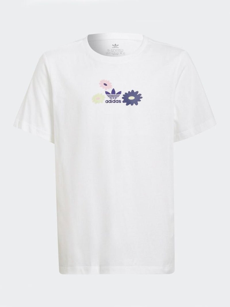 T-shirt  manica corta con stampa logo floreale