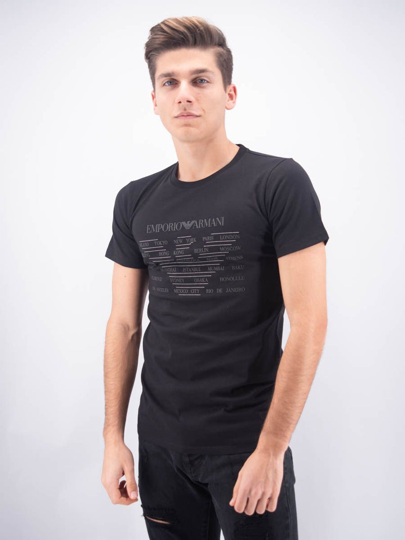 T-shirt  manica corta con maxi stampa Emporio
