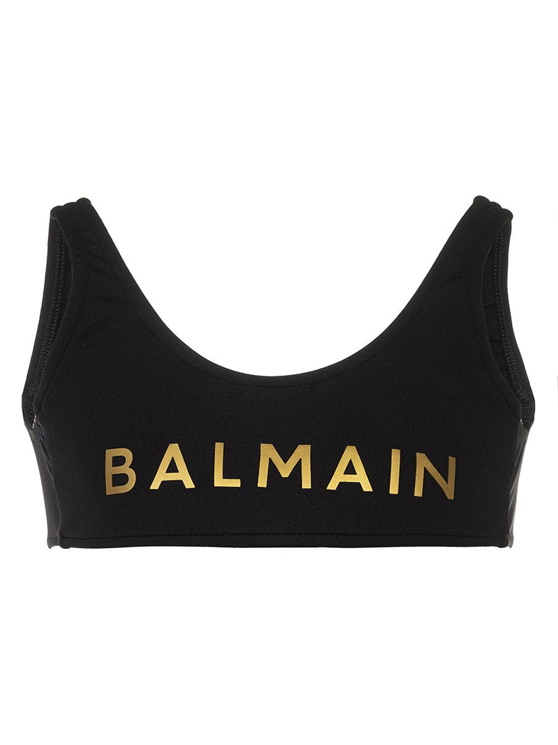 Top  smanicato con logo