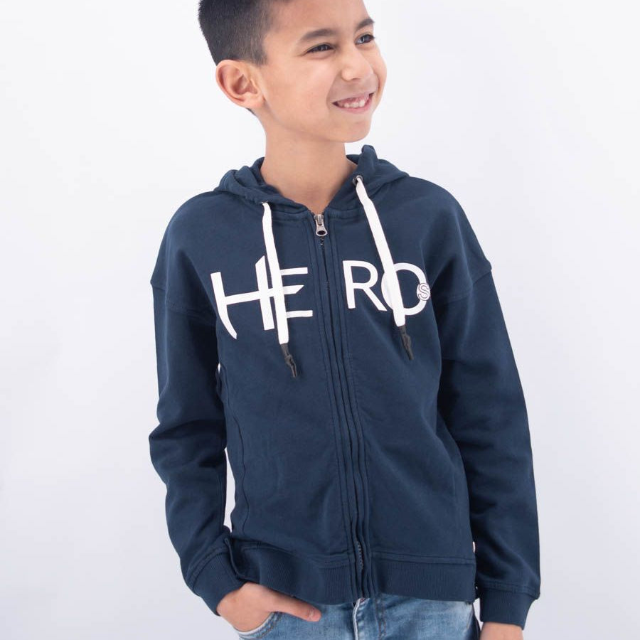 Hero Boy's Full Zip Hoodie with Embossed Hero Print