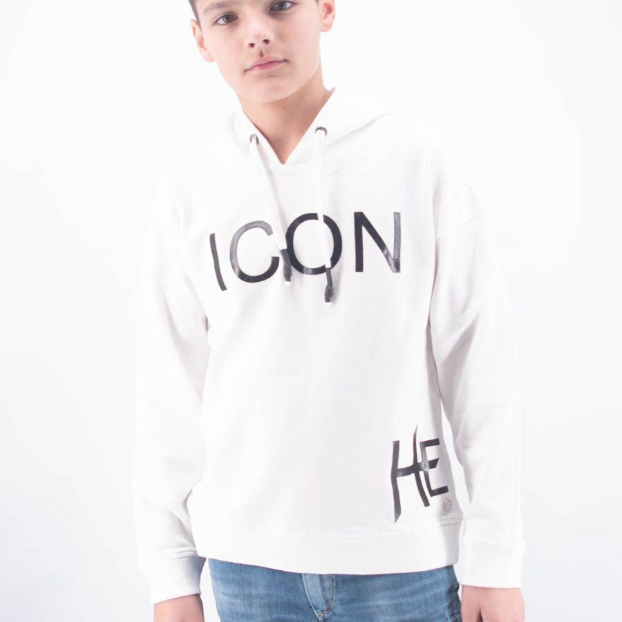 Hero Boy's Closed Hooded Sweatshirt with Double Embossed Logo Icon Hero Print