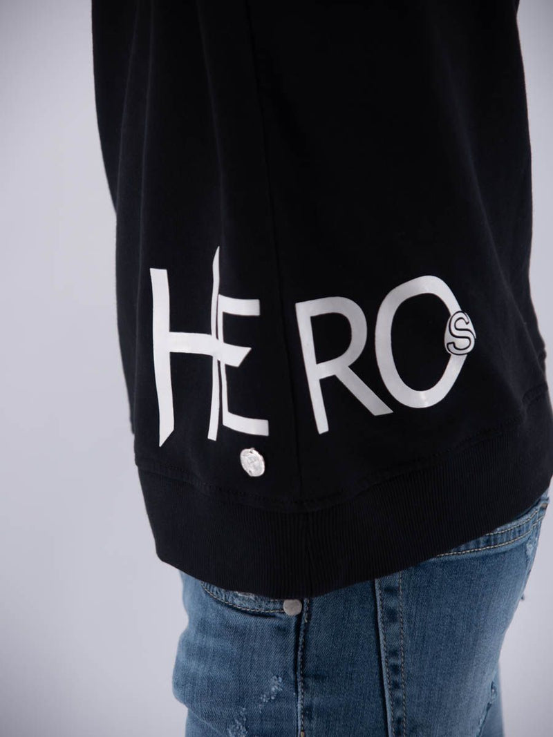 Sweatshirt HERO BOY'S CLOSED SWEATSHIRT WITH DOUBLE HOOD EMBOSSED PRINT ICON HERO LOGO