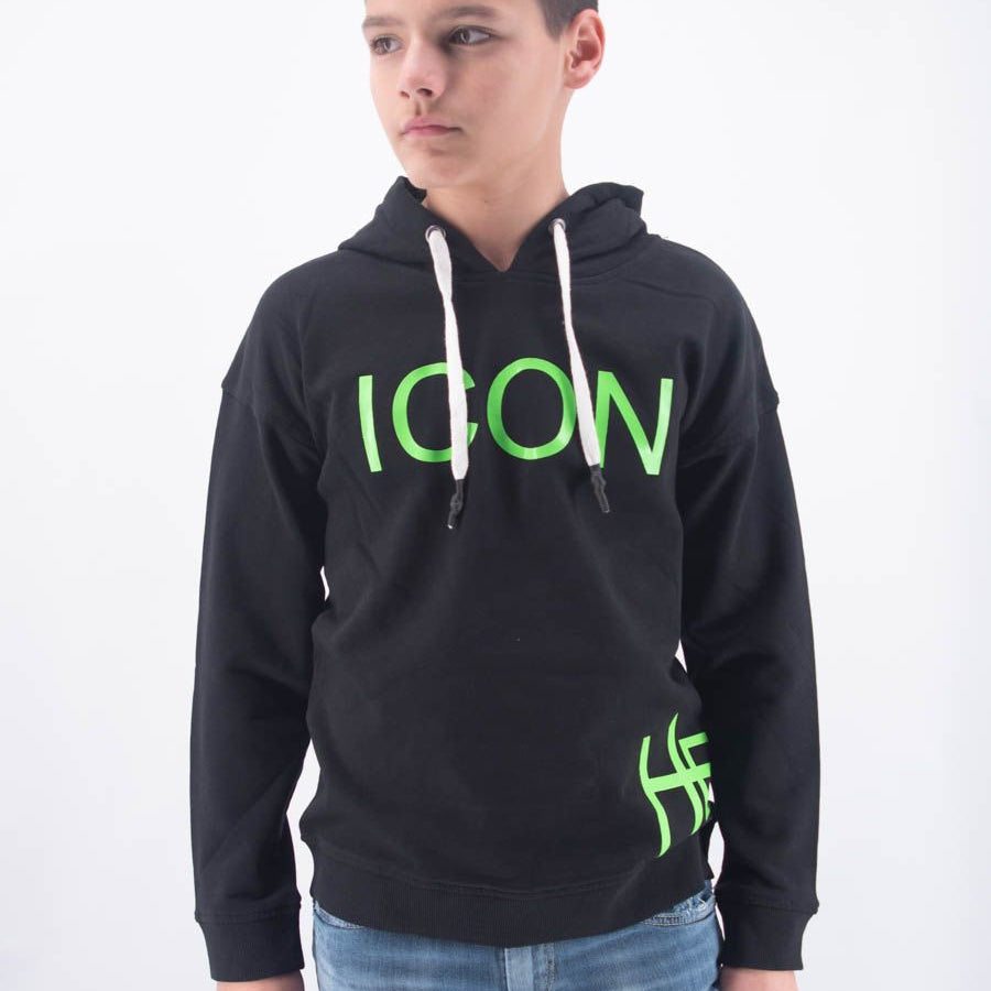 Hero Boy's Closed Hooded Sweatshirt with Double Embossed Logo Icon Hero Print