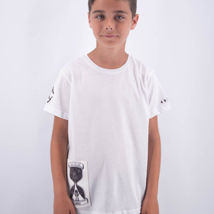 Hero T-shirt Over Fit Short Sleeve Time Print Embroidery Leet