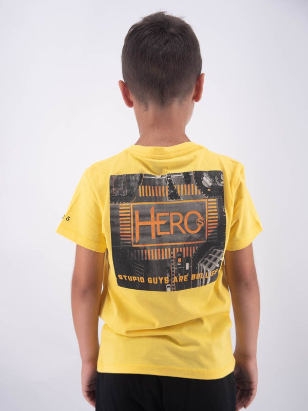 T-shirt  T-SHIRT HERO REGULAR FIT MANICA CORTA STAMPA BULLY RICAMO LEET
