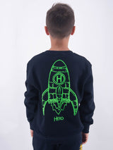 Sweatshirt HERO CREW NECK SWEATSHIRT EMBROIDERY LEET SPACE PRINT