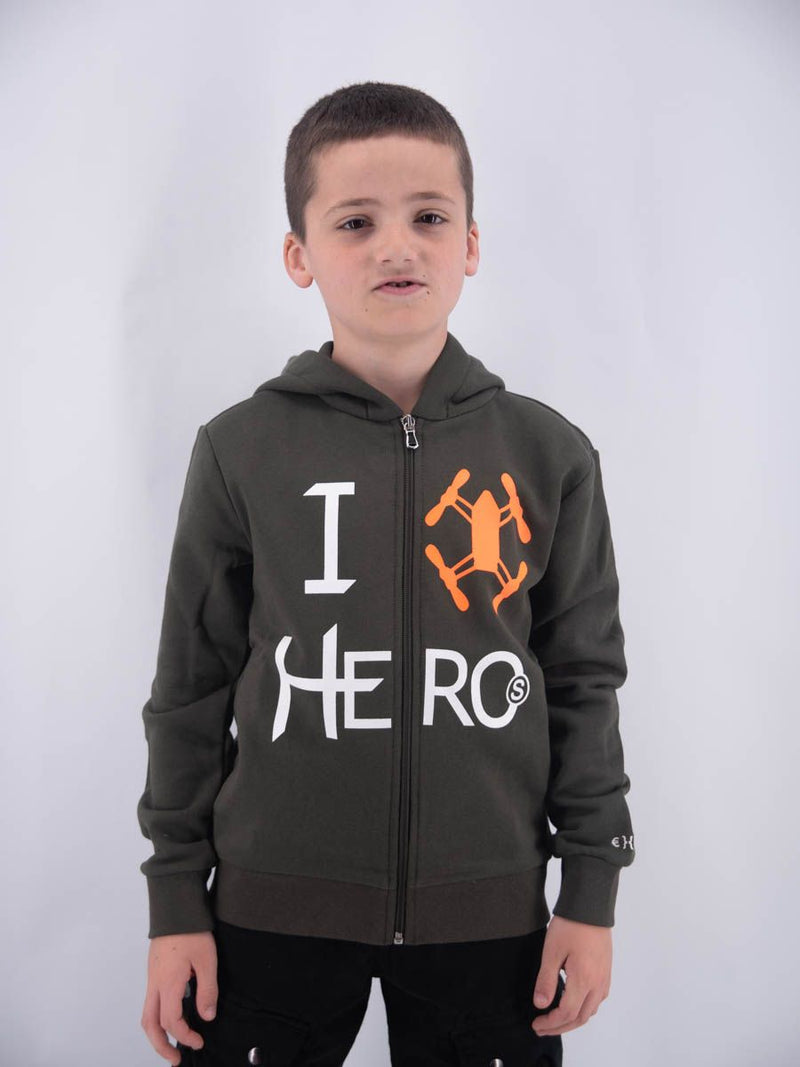 Felpa  FELPA FULLZIP CON CAPPUCCIO HERO RICAMO LEET STAMPA I AM HERO