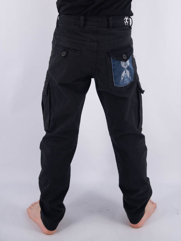 Pantalone  PANTALONE CARGO HERO RICAMO LEET CON APPLICAZIONE TASCA STAMPA TIME