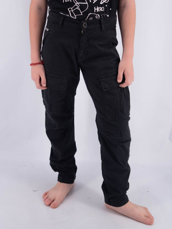 Pantalone  PANTALONE CARGO HERO RICAMO LEET CON APPLICAZIONE TASCA STAMPA TIME