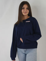 Felpa  cropped girocollo con ricamo logo