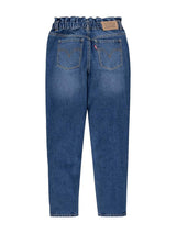 Jeans  in denim di cotone con chiusura con zip e bottone