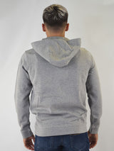 Felpa full zip con cappuccio e patch logo applicato