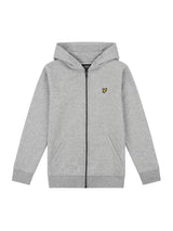 Felpa full zip con cappuccio e patch logo applicato