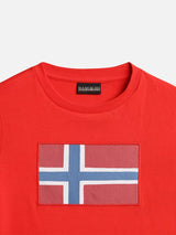 T-shirt  a manica corta con stampa frontale bandiera