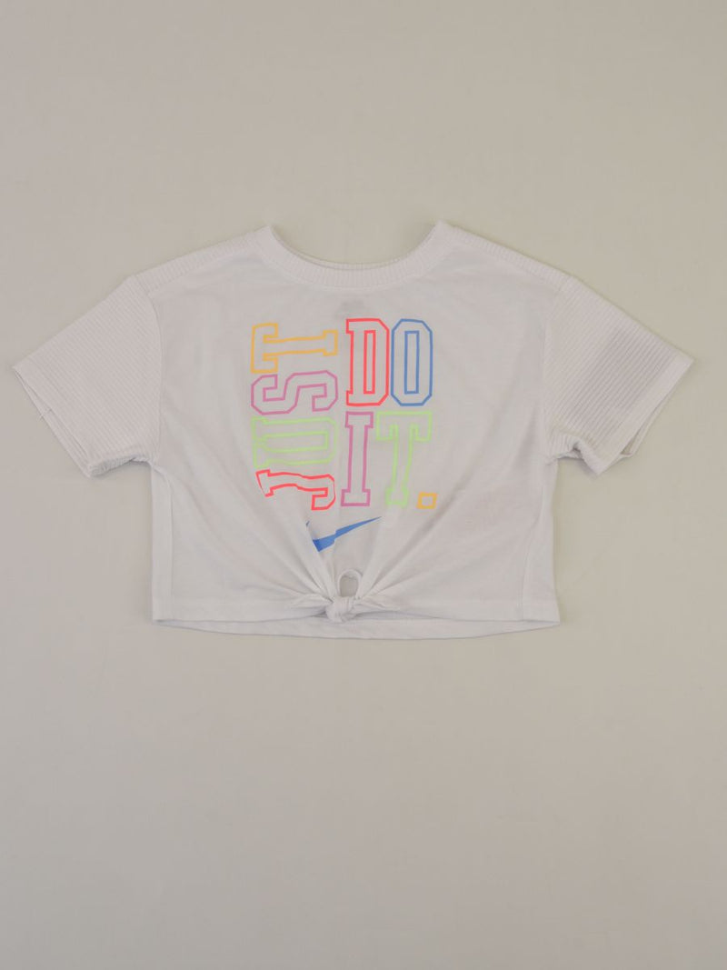 T-shirt  cropped in jersey di cotone con Logo in Evidenza