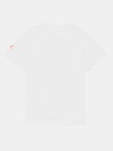 T-shirt  girocollo manica corta con logo Nike frontale esulla manica personalizzato. Fondo dritto