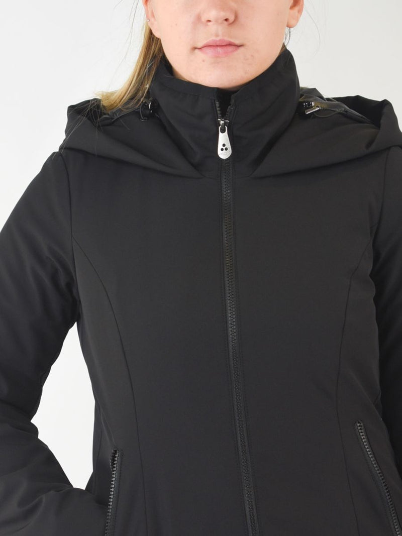 Piumino lungo fullzip con cappuccio