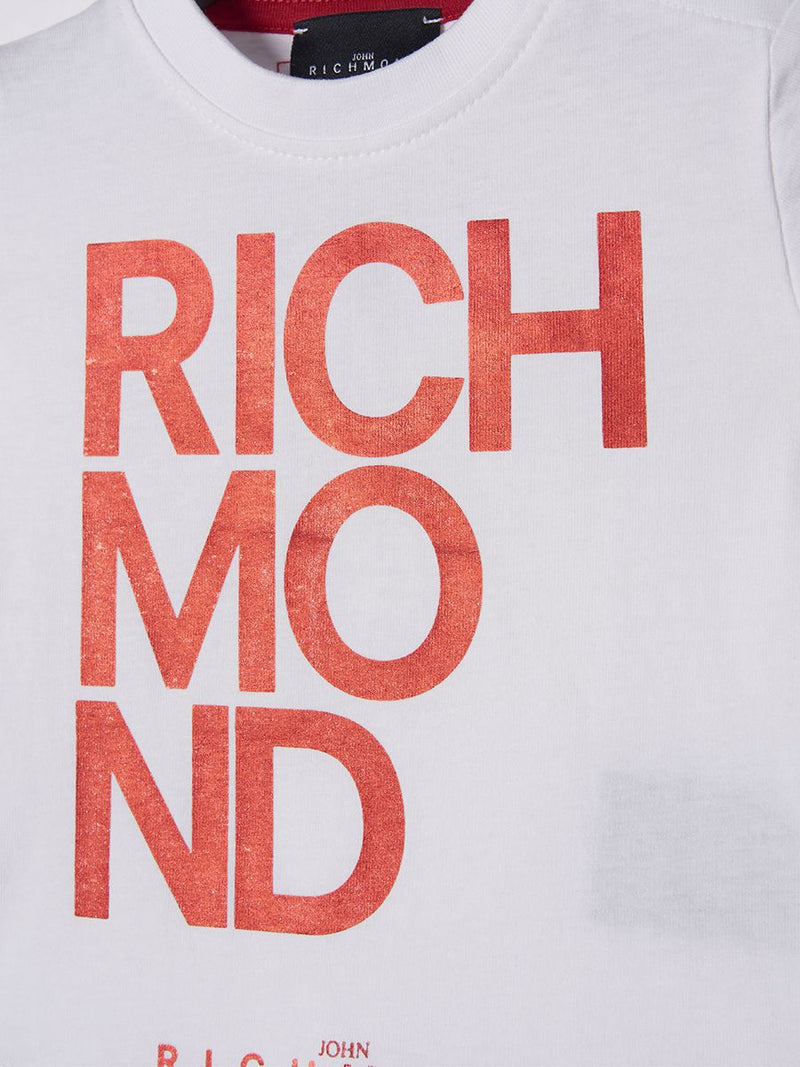 T-shirt  in cotone morbido  con stampa brand