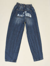 Jeans  in cotone denim con elastico girovita