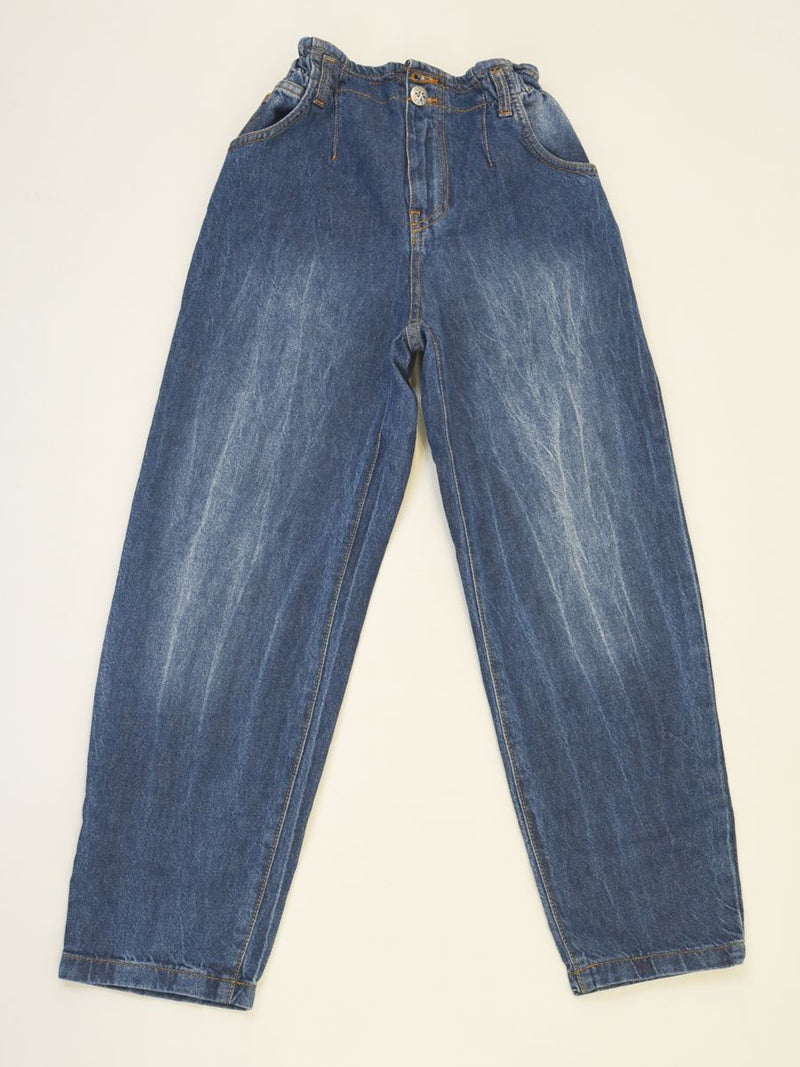 Jeans  in cotone denim con elastico girovita