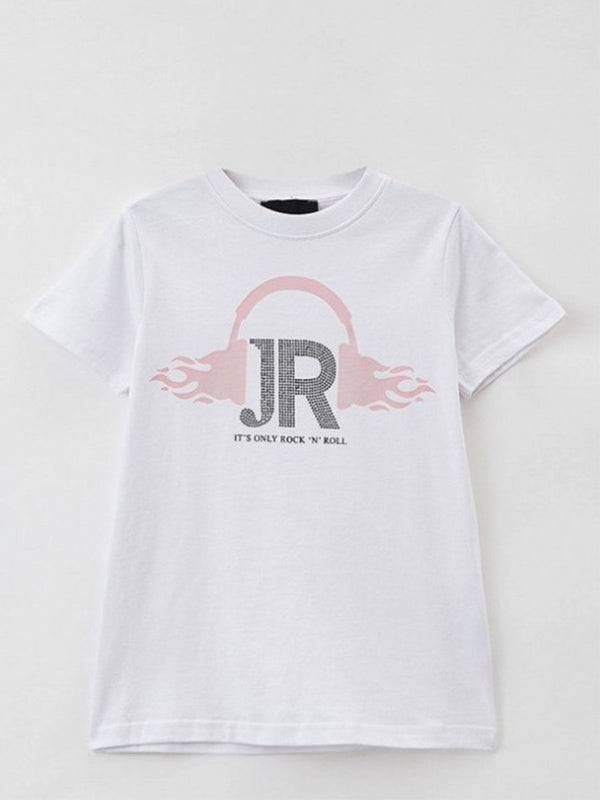 T-shirt manica corta con stampa personalizzata e logo in evidenza