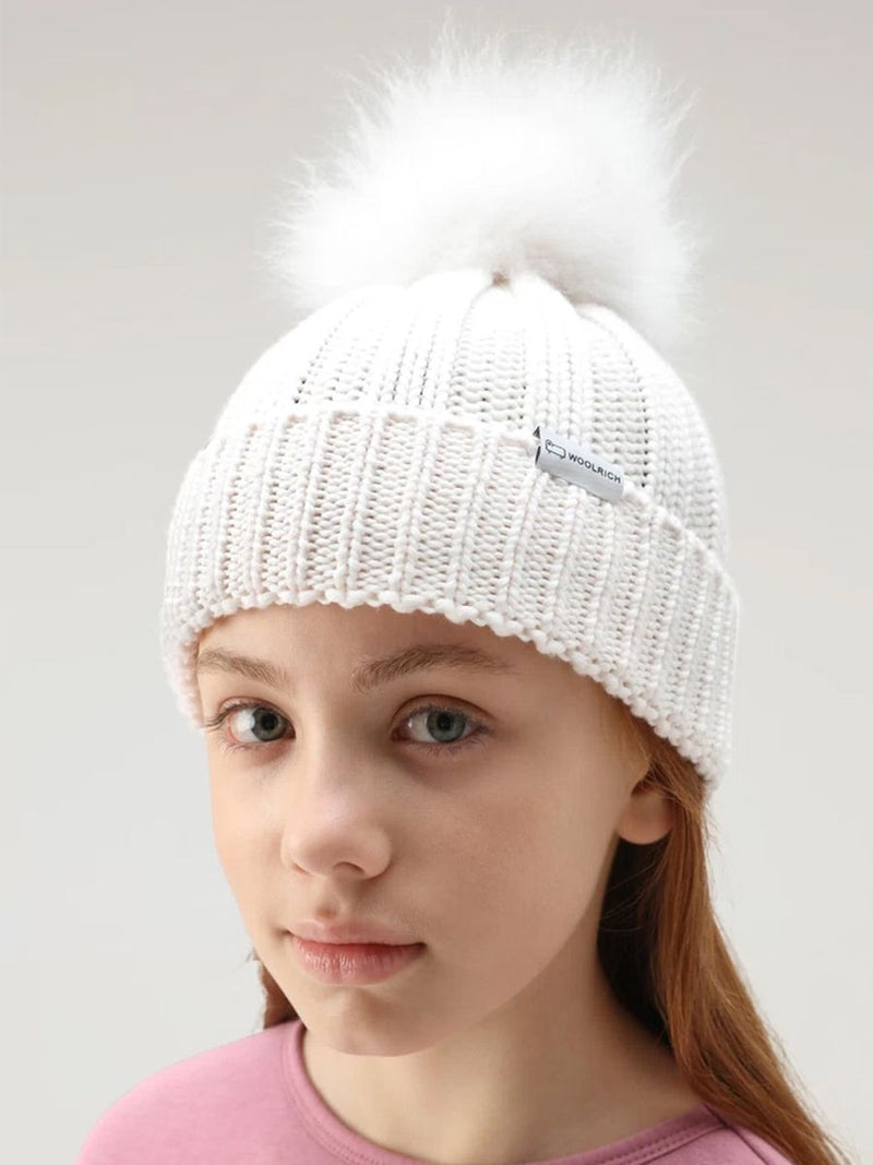 Cappello  in maglia con Logo ePon pon
